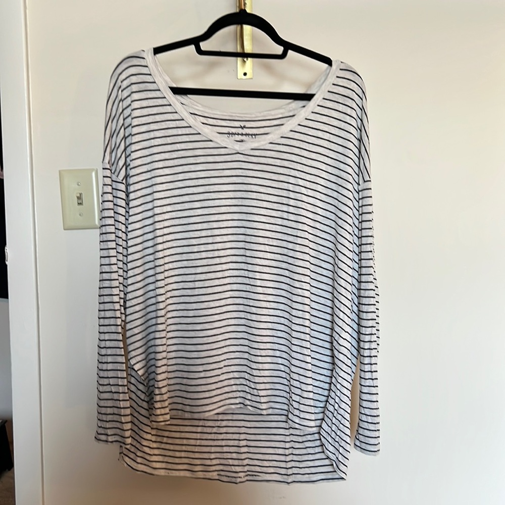 Lightweight long sleeve striped shirt
